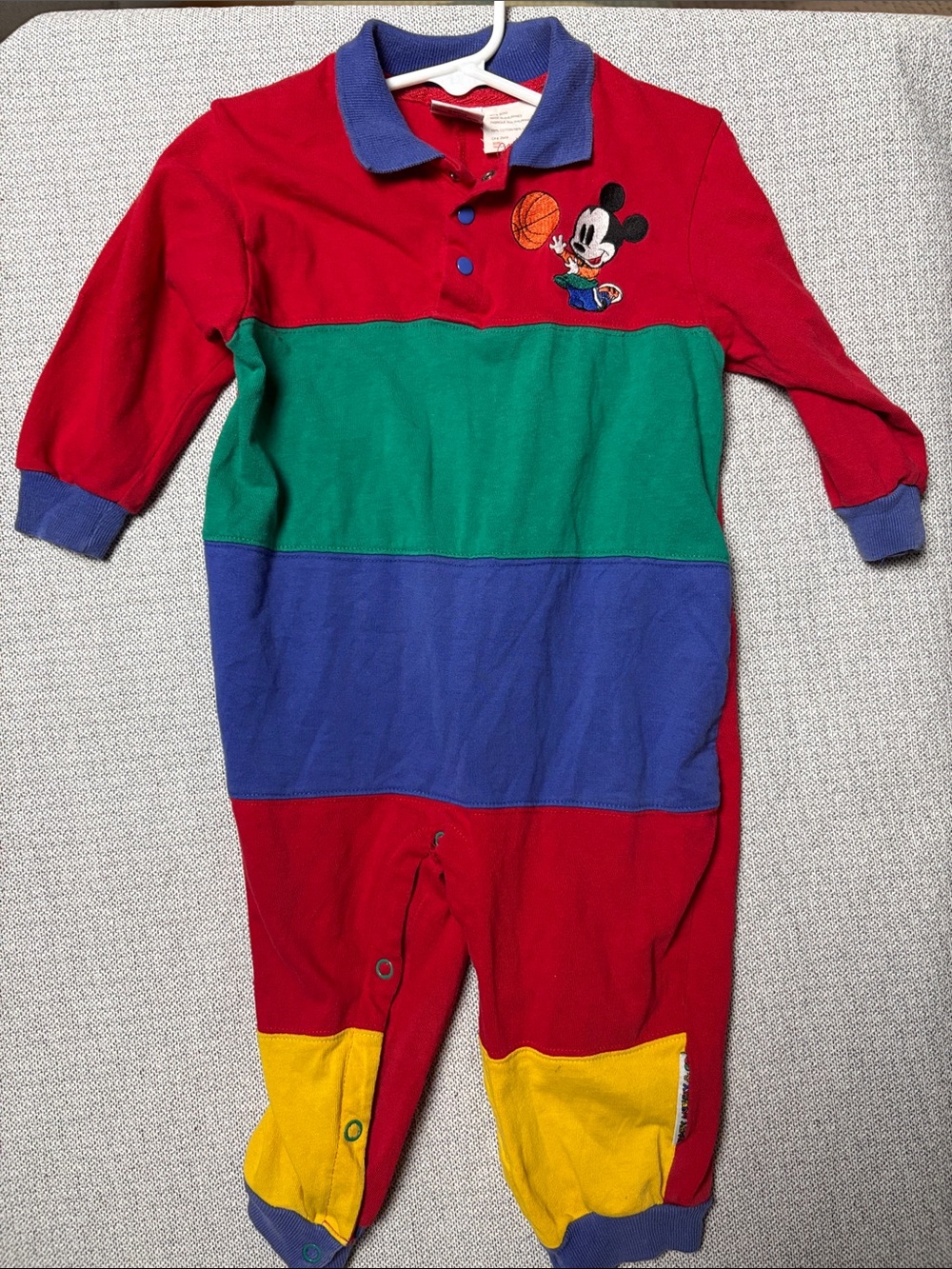 Baby Mickey Colorblock Mickey Baby One-Piece - Red/Green/Blue/Yellow